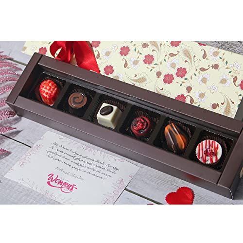 Image of Velvet Fine Chocolates Womens Day Hamper for Ladies, Mom, Employees | 6 Premium Assorted Chocolates Pack