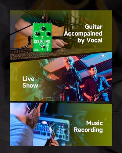Image of FLAMMA FV02 Vocal Processor Doubling Effects Pedal Voice Duplicate Vocal Effects Stompbox Mic Amplifier with Reverb Chorus Effects Support Multiple Vocal Modes for Vocalists Guitarists