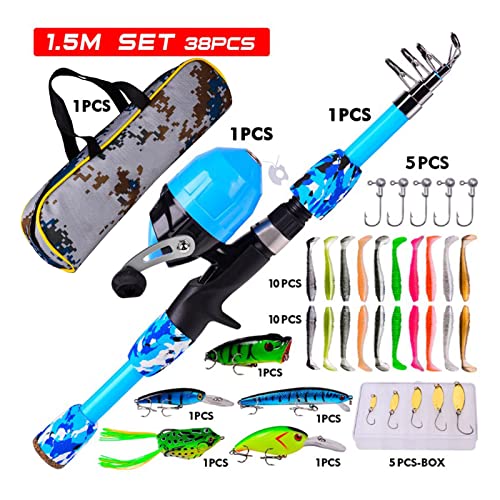 Kit de pesca para niños con caña spincast y caja de aparejos Joyeee 5
