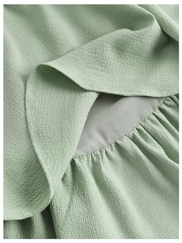 WDIRARA Girl's Tie Shoulder Layered Ruffle Swing Dress Smocked Ruched A Line Cami Dress4