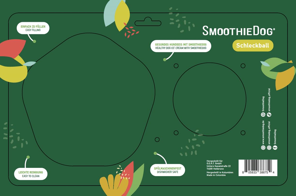 SmoothieDog Schleckball Hundesmoothie 3er Sensitivo - Schleckball für Hunde, Snackball, zur Beschäftigung, bpa frei, robust, befüllbar, zum einfrieren, spülmaschinenfest