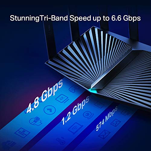 Image of TP-Link Archer AX90 AX6600 Tri-Band Gigabit Wi-Fi 6 Wireless WiFi Router | 1.5 GHz Quad-core Processor | OFDMA and MU-MIMO | WPA3 | HomeShield | Eight high-gain Antennas | Beamforming