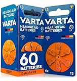 60 Piles Auditives Taille 13 (Orange) PR48 VARTA Zinc Air Tension Stable Longue Durée Résistantes aux Fuites Compatibles avec Tous Dispositifs Made in Germany   10 Blisters de 6 Piles
