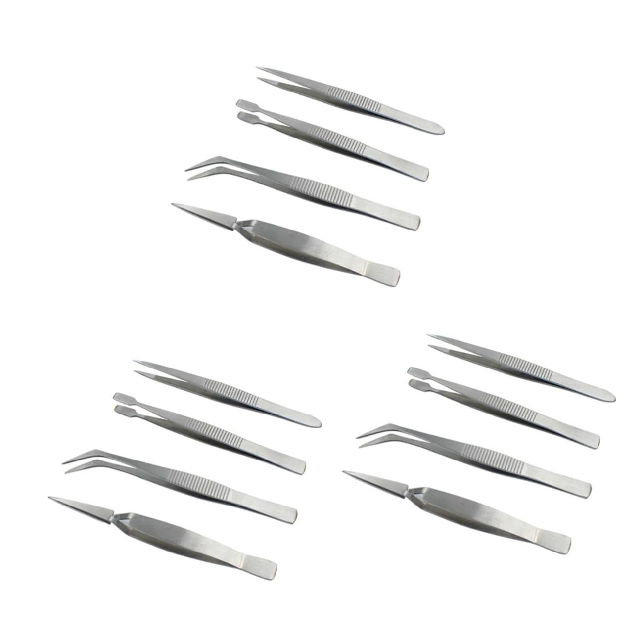 Didiseaon 12pezzi Pinzette Acciaio Inossidabile Pinzette Punta Fine Per Riparazioni Manicure e Gioielli Design Multifunzionale Leggere e Resistente Kit Pratico Per Uso Personale e