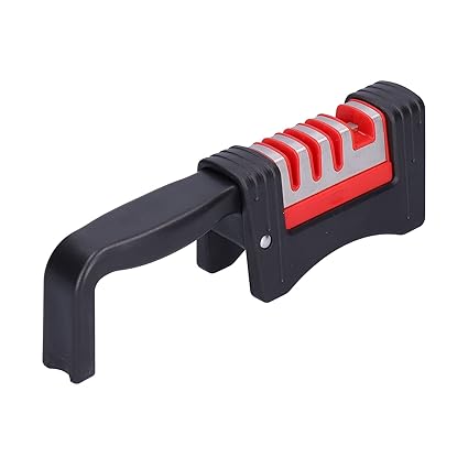 Sharpening Tool, Sharpener Compact Multi-Function for Ceramics for Kitchen for Hard Steel for Folding Knives(Black+red)