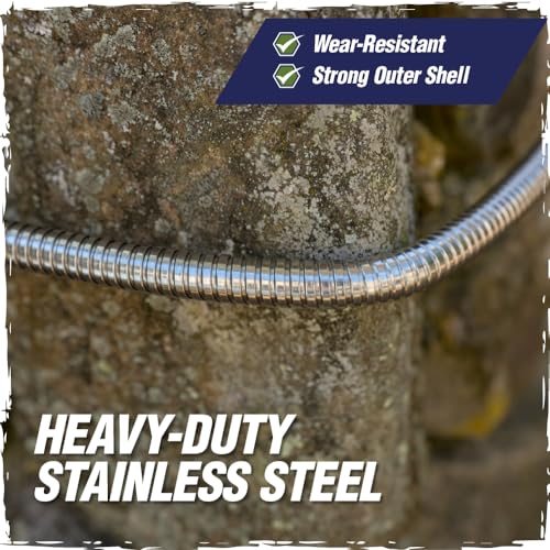 RUGGED RHINO Metal Garden Hose with Spray Nozzle, 75FT, 304 Stainless Steel, 750 PSI Burst Strength, Heavy Duty Flexible Water Hose, Kink Resistant, Leakproof for Yard, Lawn and Outdoor Use, Silver by RUGGED RHINO - Used condition - Image 4