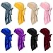 8-teilige Durag-Durags aus Samt für Männer und Frauen mit langem Schwanz und Kopfwickel Durag-Turban-Hut mit 4-teiliger Strumpfmütze Lange breite Träger (Schwarz, Blau, Rot, Gelb, Rosa, Weiß, Grau)