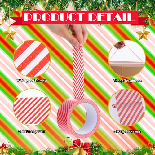 Image of Ctosree 3 Rolls Packaging Tape 50 Yard x 2 Inch Decorative Printed Duct Wrapping Tape for DIY Crafts Scrapbooking Crafting Boxes Decorations (Stripe)