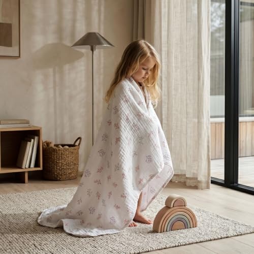 Image of Muslin Swaddle Blankets for Newborn, 3 Pack Breathable Soft Receiving Blanket, Large 38 x 40 inches Swaddle Wrap Burping Clothes, Essentials Infant Shower Items, Toddler Gift (Pink Flamingo)