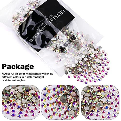 Novani Rhinestones 1440pcs SS20 Glass Rhinestones Crystal Flatback Gemstones for Crafts Nails Makeup Bags and Shoes Decoration(SS20, Crystal AB)