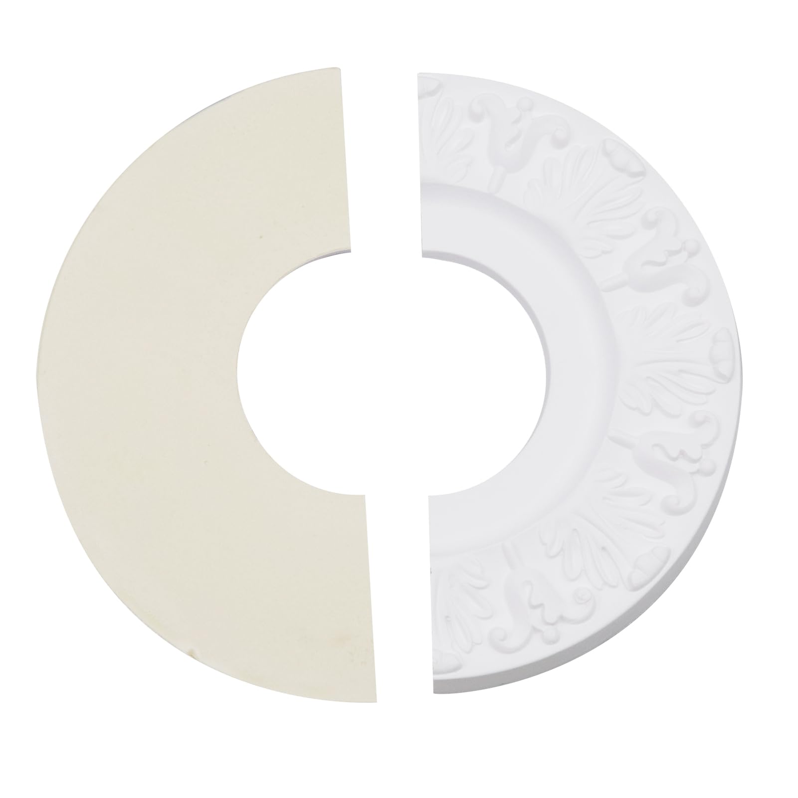 Medaglione Per Soffitto In PU - Bianco, 250x100x20 Mm, Per Coprire Fori E Decorare Lampadari O Ventilatori - Foto 3