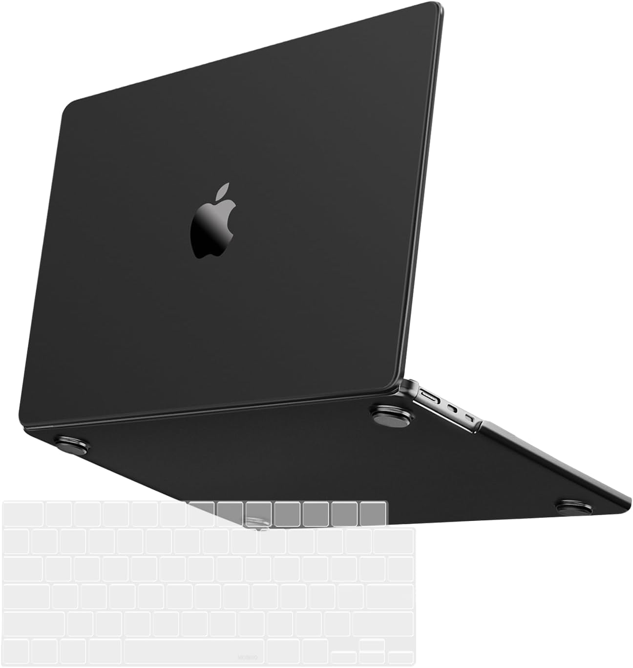 MOSISO Compatible with MacBook Air 15 inch Case 2026 2025-2023 M4 A3241 M3 A3114 M2 A2941, 2 in 1 Kit Seamlessly Closes Crack&Fingerprints-Resisitant Hard Shell & Keyboard Cover, Black Clear