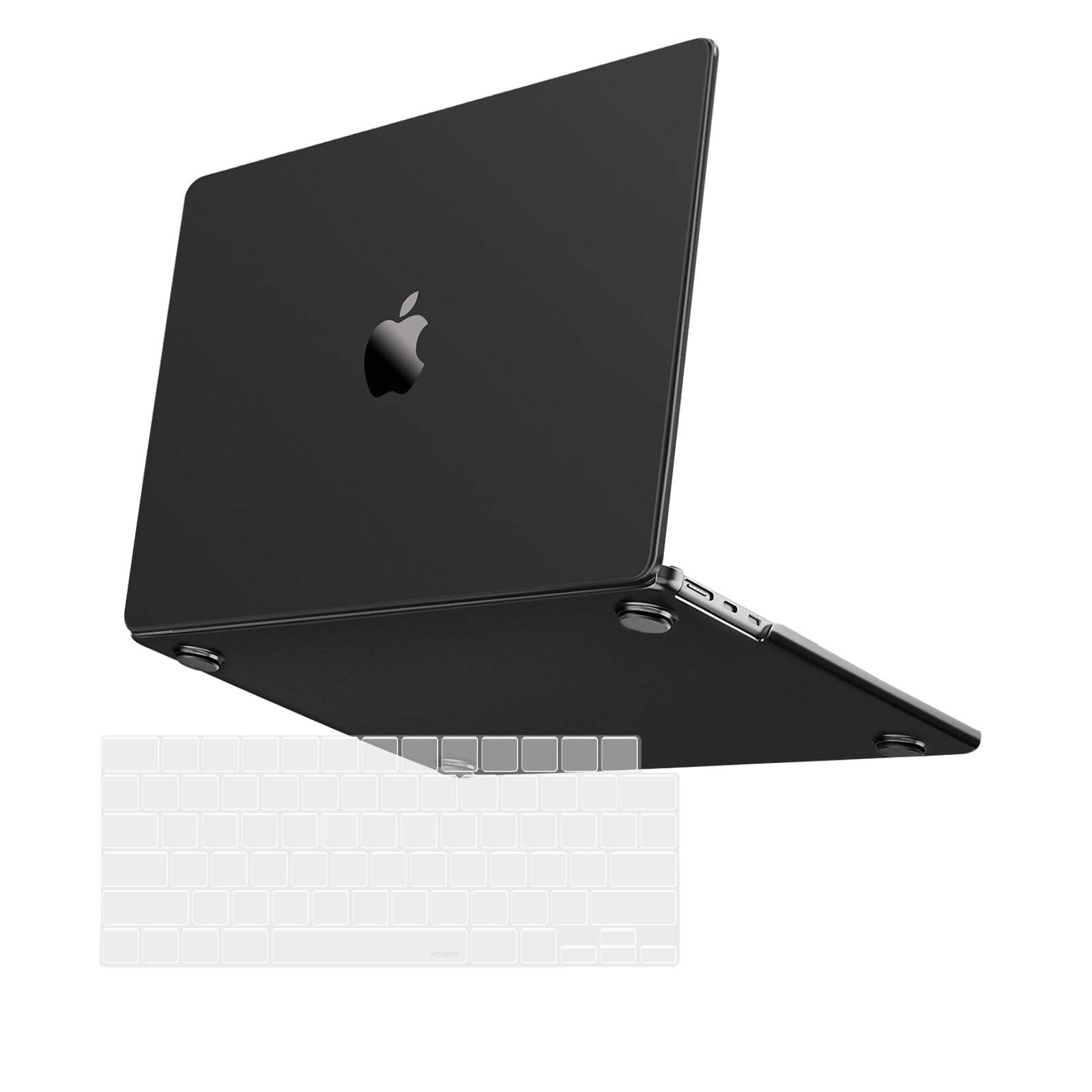 MOSISO Compatible with MacBook Air 15 inch Case 2025 2024 2023 Release M4 A3241 M3 A3114 M2 A2941, Ultra-Thin Natural Original Color Protective Plastic Hard Shell Case&Keyboard Cover, Black Clear