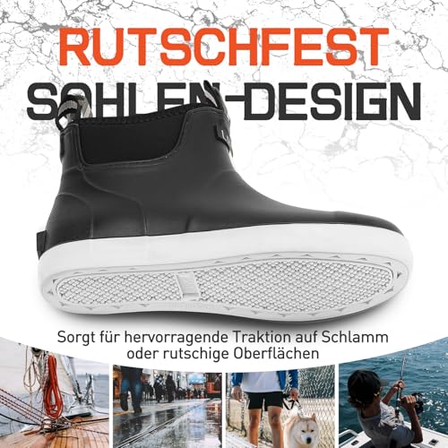 zaxunai Gummistiefel Herren Halbhoch Wasserdicht, Gefüttert Protective Anti-Rutsch Stiefeletten, Grundlegend PVC Chelsea-Stiefel