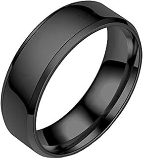 Yellow Chimes Black Rings For Men | Pack of 1 Stainless Steel Men Ring | Single Toned Black Finger Ring for Boys | Ideal G...