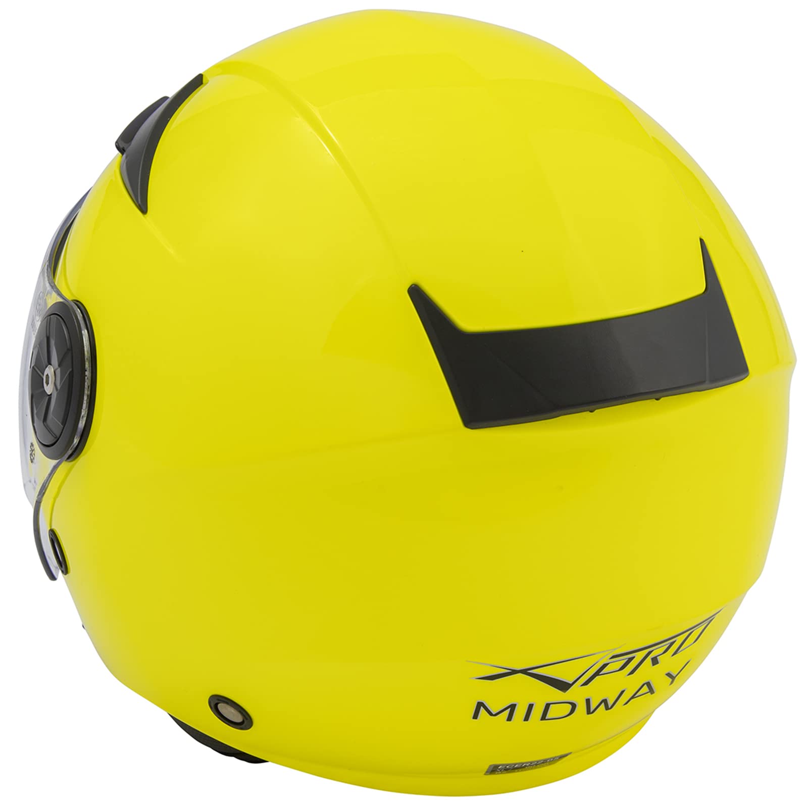 Moto Casque Jet City ECE 22 Certificat Long Visière Scooter Fluo L