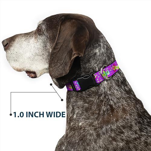 Collar de perro grande morado con clip plástico ajustable Buckle Down 7
