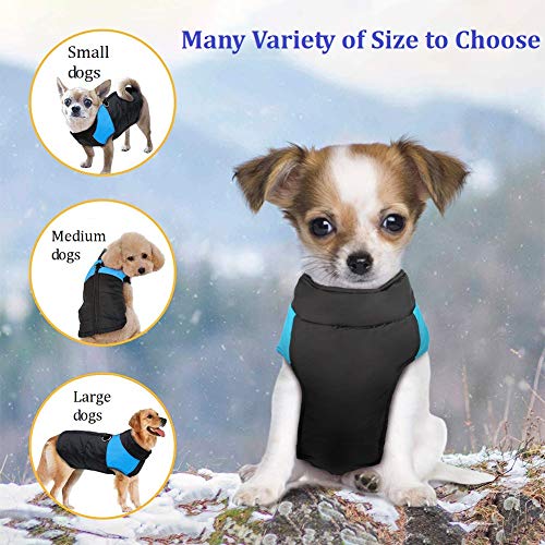 Homieco wasserdichte Hundemantel Jacke, Haustier Winterkleidung Snowproof Wasserdicht, Warme Haustier Jacke Hundejacke Hundepullover für Hunde - Blau