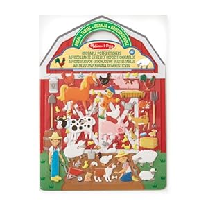 Melissa & Doug Reusable Puffy Stickers - Farm Activity Pad Sticker Pads 3+ Gift for Boy or Girl