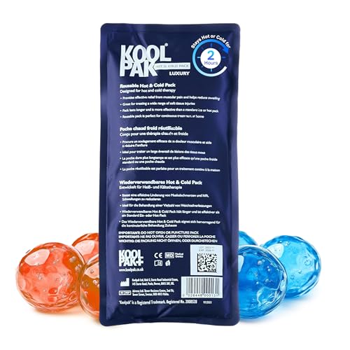 Koolpak Hot and Cold Gel Packs Reusable - 12cm x 29cm Microwaveable Heat Pack for Pain Relief - Long-Lasting Therapy with Soft Nylon Cover - Flexible Design for Stomach Back Neck & Legs (Pack of 1)