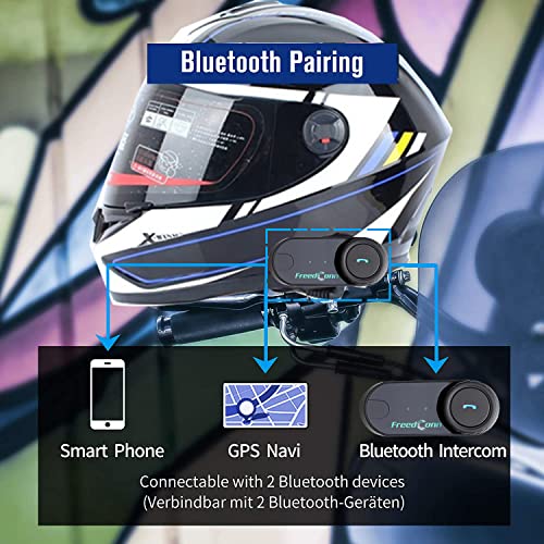 Intercomunicador Casco Moto Bluetooth FreedConn T-COMVB Sistema Comunicación 4
