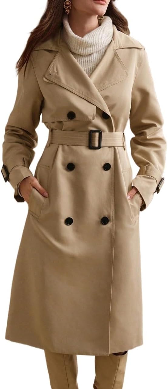 Women's Trench Coat Waist Trench Coat Fall Winter Outwear