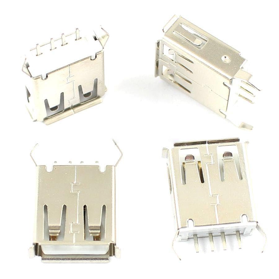 Generic 20 Pcs USB Female 4 Pin Type-A DIP Socket Connector 15.0