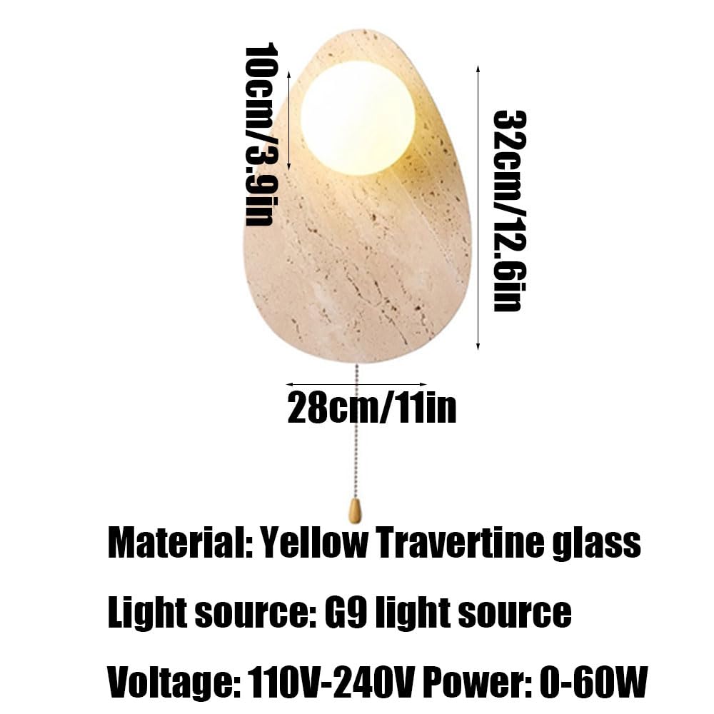 Lámpara de pared travertino amarillo estilo granja nórdica
