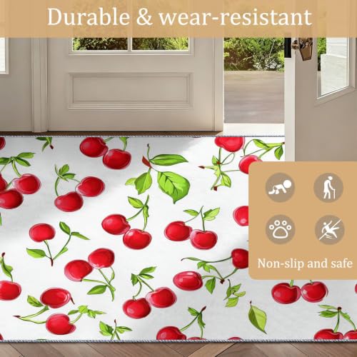 Tapis lavable en machine antidérapant fruits cerise