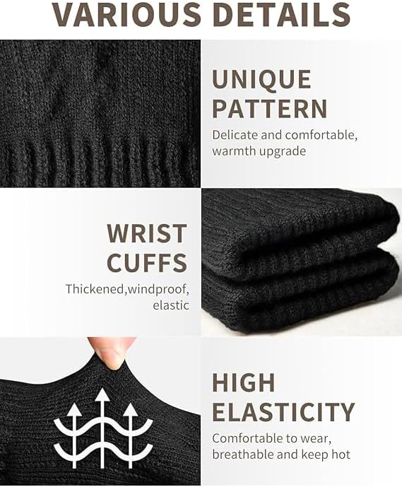 Miniatura 5 de Guantes térmicos de invierno, forro polar, para pantalla táctil, elásticos, cálidos, para correr, ciclismo, equitación, hombres y mujeres