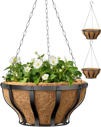 VOXOR Metal Hanging Baskets 3 Pack
