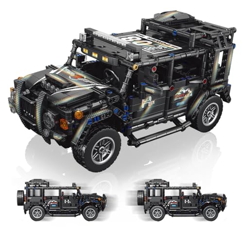 IBLOTIME Technic - Juego de construcción de coches con función de tracción, kit de modelo de vehículo todoterreno rojo de 909 piezas, divertido de construir, coche mecánico, construcción de exhibición