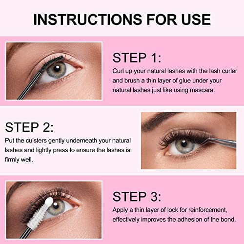 Fenshine Lash Bond And Seal, Cluster Eyelash Glue, Individual Cluster Diy Eyelash Extensions, Super Strong Hold Cluster Lash Adhesive, Waterproof, Latex Free, Mascara Wand Glue (Lash Bond And Seal) #TOP4