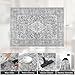 Flagover 5x7 Grey Washable Boho Area Rug for Bedroom, Vintage Floral Non Slip Living Room Rugs, Soft Low Pile Indoor Mat, Aesthetic Pattern Carpet for Kitchen and Dining Room