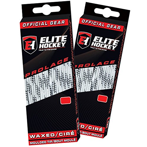 Elite Hockey Prolace Waxed Hockey Laces - Set of 2 Pairs (White, 120