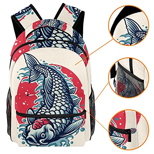 Sac à dos décontracté feuilles vertes multicolore au design végétal unique - 3