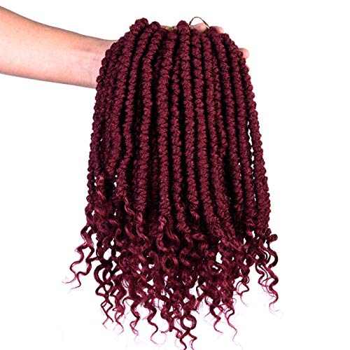 Silike 12" Spring Senegalese Twist Crochet Braid Curly End (12 Roots Per Piece,3 Pieces) Wavy End Crochet Hair Extension (UBug)