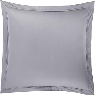 Yves Delorme Triomphe Platine (Platinum Grey) Euro 26 x 26 in Sham - Extra Soft and Warm Luxury Sheets, 100% Natural Organic French Bed Linens - Breathable and Durable