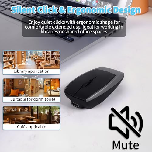 Mini ratón Bluetooth 2 en 1 con lector TF SRAYG recargable para ahorrar espacio 6