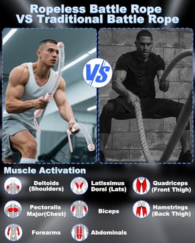 Exercices de bras robustes avec le lot de 2 cordes de combat lestées sans corde - 3