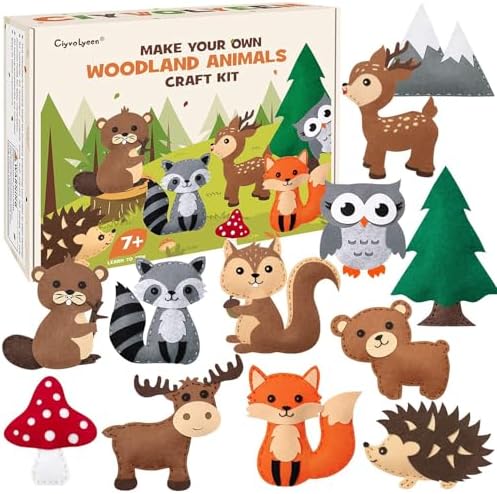 CiyvoLyeen Woodland Animals Craft Kit Kids DIY Crafting and Sewin...