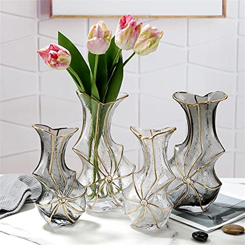 Vase en verre peint à la main transparent YRYRYW ornement de pièce