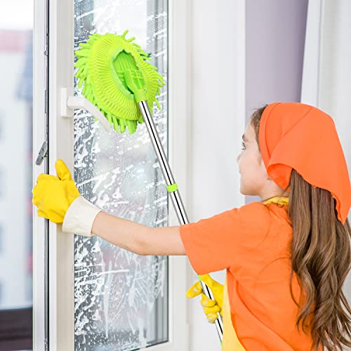 WENYA Bathroom Cleaning Brush with Long Handle 90cm, Extendable 4 in 1 Tub and Tile Scrubber with Microfiber Pad, Scrubbing Sponge and Coral Velvet Mop Head for Bathroom Floor Tile Sink Bathtub - Image 5