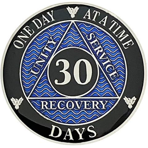 Simply Minimal AA 30 Days Silver Color Plated Coin, Alcoholics Anonymous Medallion Cover
