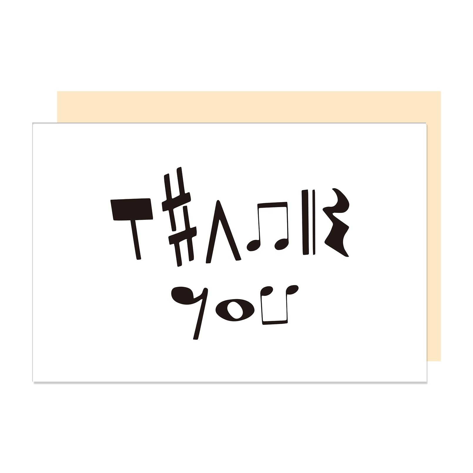 Amazon.com: Ure Tenk Music Theme Thank You Card, Musical Notes