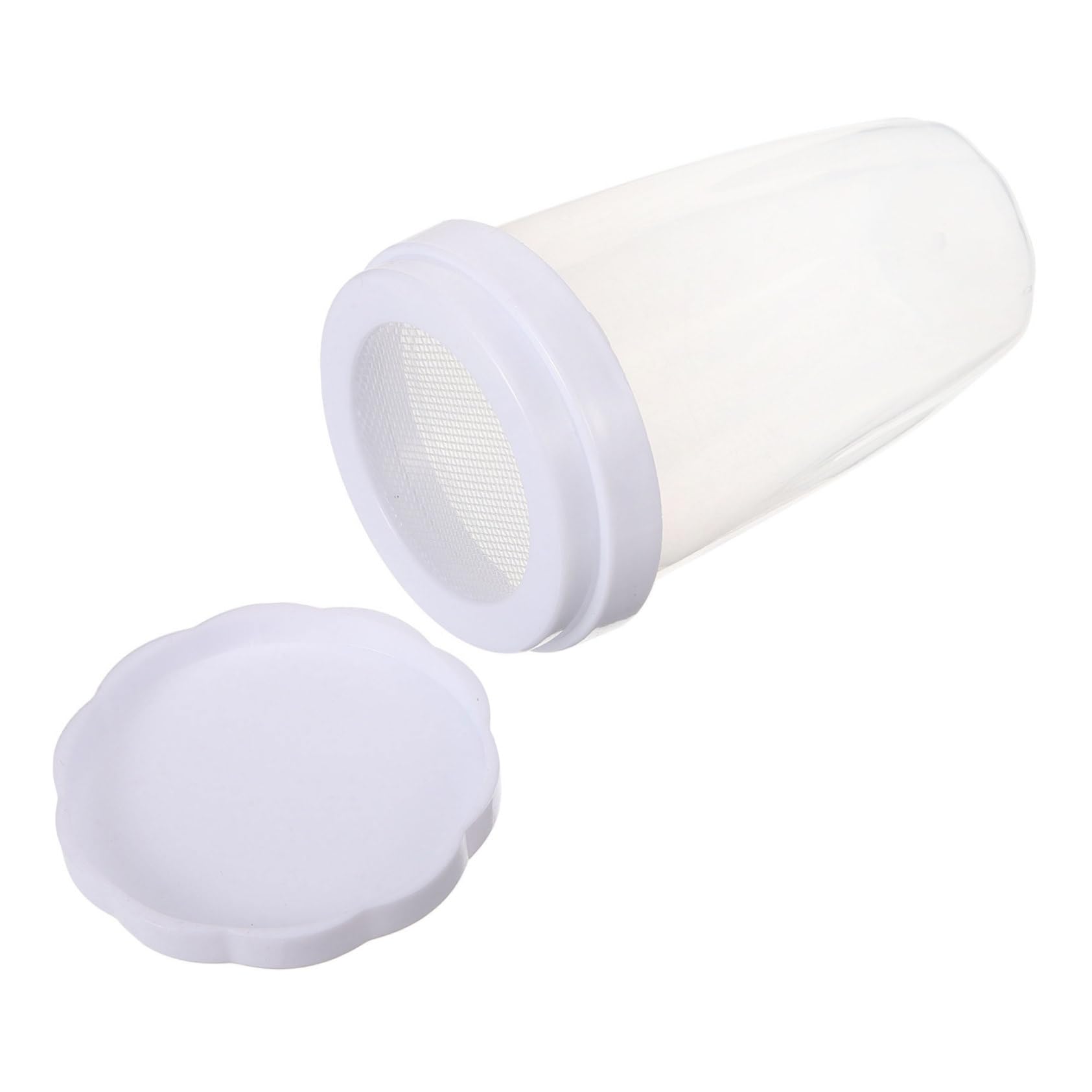 Unomor Powdered Sugar Shaker Lid Baking Shaker Cocoa Powder Shaker Flour Shaker Tool Multi-purpose White Easy to Use