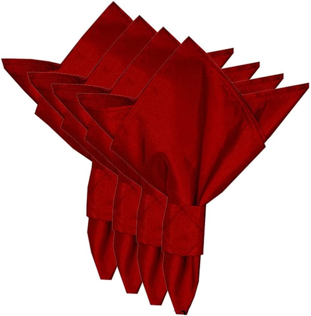 Sweet Pea Linens Red Shantung Cloth Napkins - Set of Four
