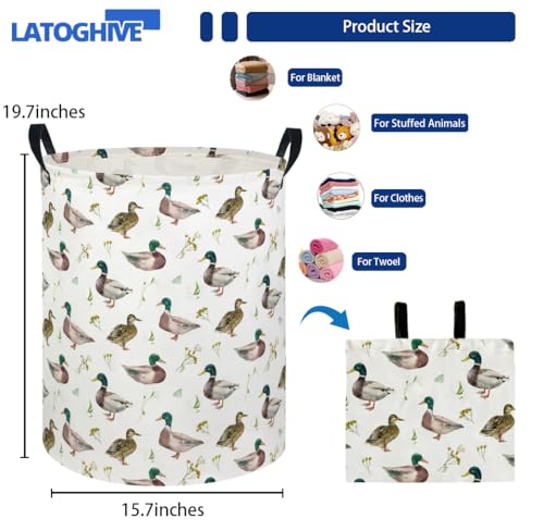 Image of Baby Laundry Hamper kids laundry Basket Waterproof Laundry Bag for Bedroom Clothes Organizer Room Decor(Duck)