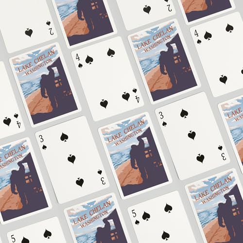Baraja Poker Lake Chelan Bigfoot Lantern Press miniatura 4