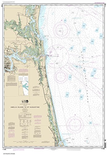 Paradise Cay Publications, Inc. NOAA Chart 11488: Amelia Island to St. Augustine, 33.4 X 48, Traditional Paper